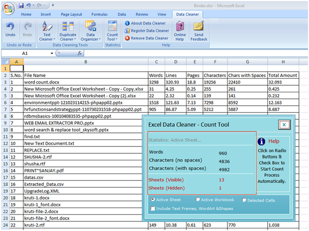 Excel Files Data Cleaning Utility Excel Files Data Cleaning Utility