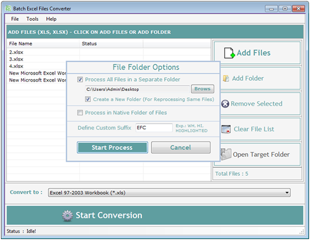 Batch Excel Files Converter