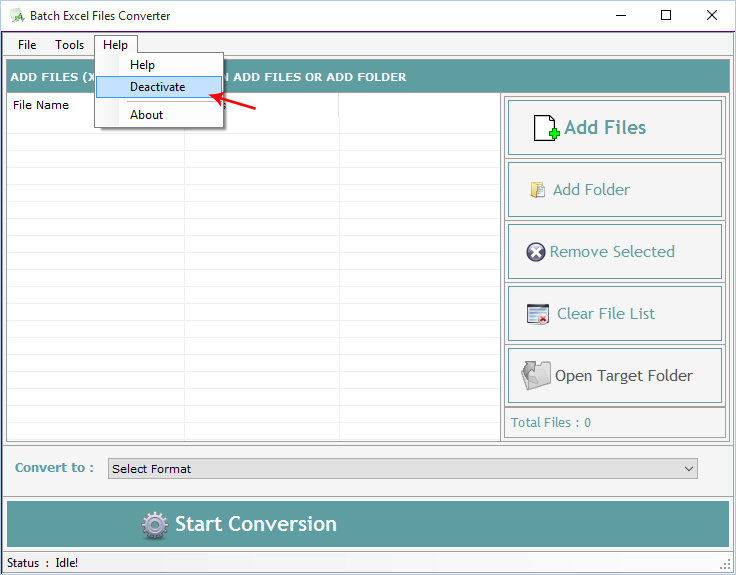 Batch Excel Files Converter