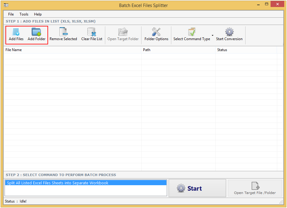 Batch Excel Files Splitter