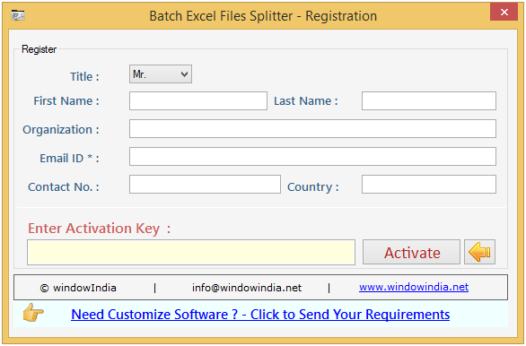 Batch Excel Files Splitter