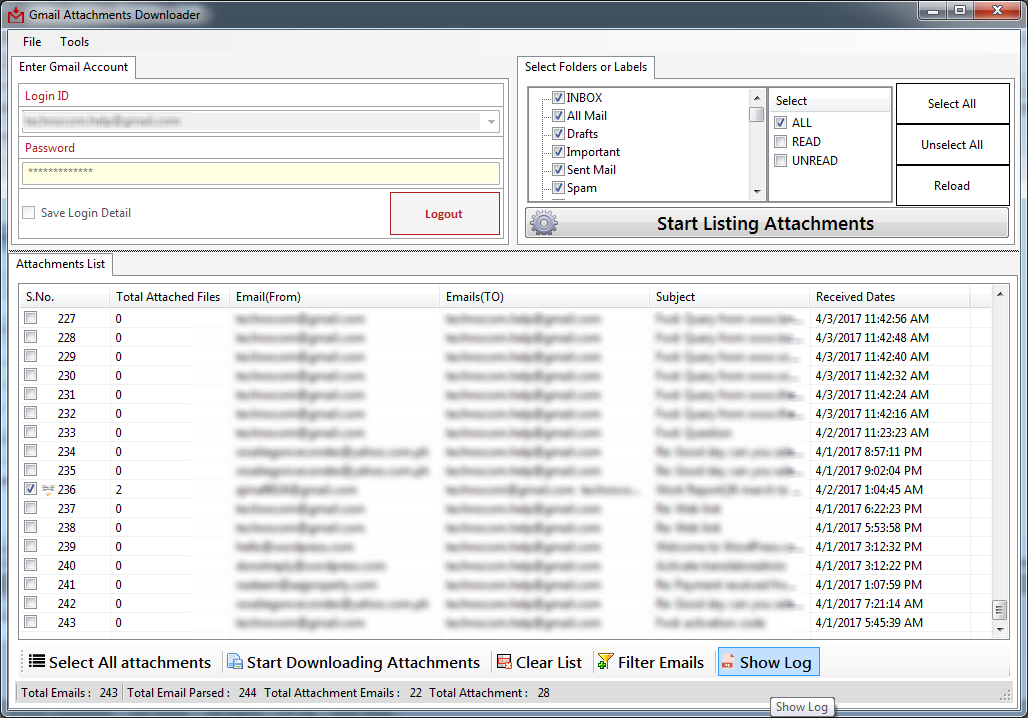 Gmail Attachments Downloader