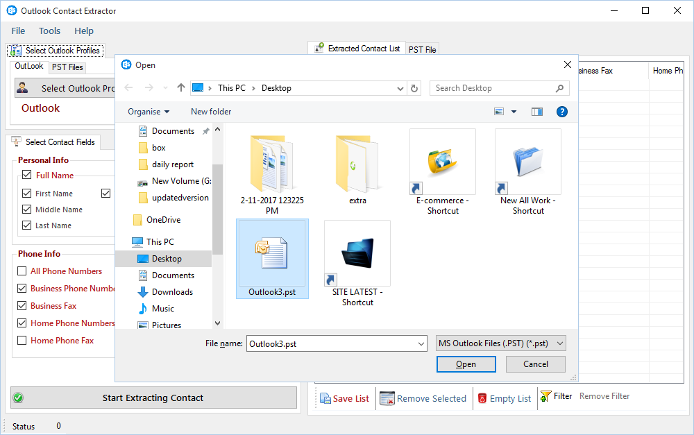 Outlook Contact Extractor Outlook Contact Extractor