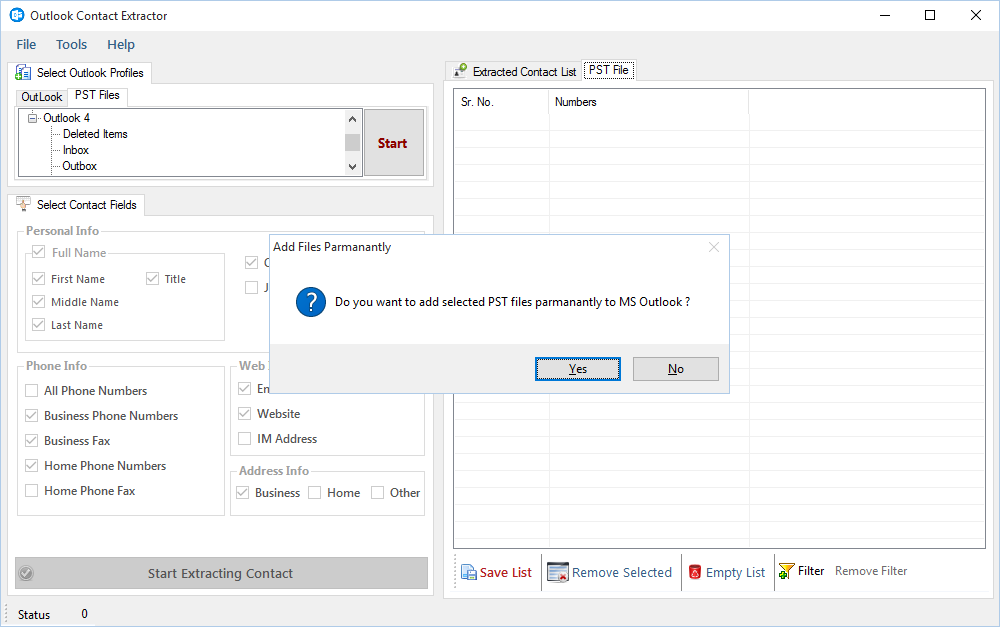 Outlook Contact Extractor Outlook Contact Extractor