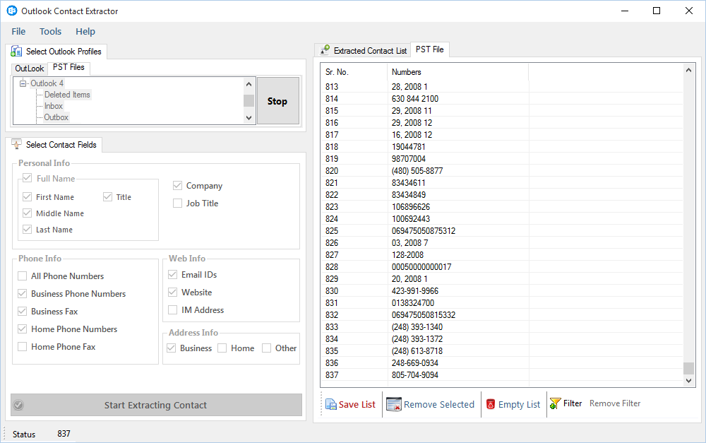 Outlook Contact Extractor Outlook Contact Extractor