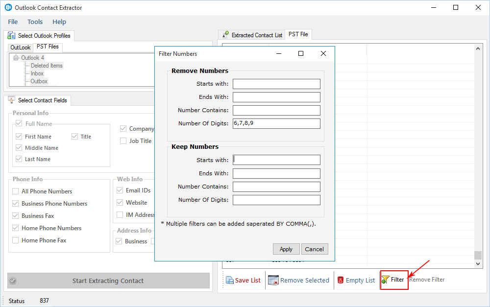 Outlook Contact Extractor Outlook Contact Extractor