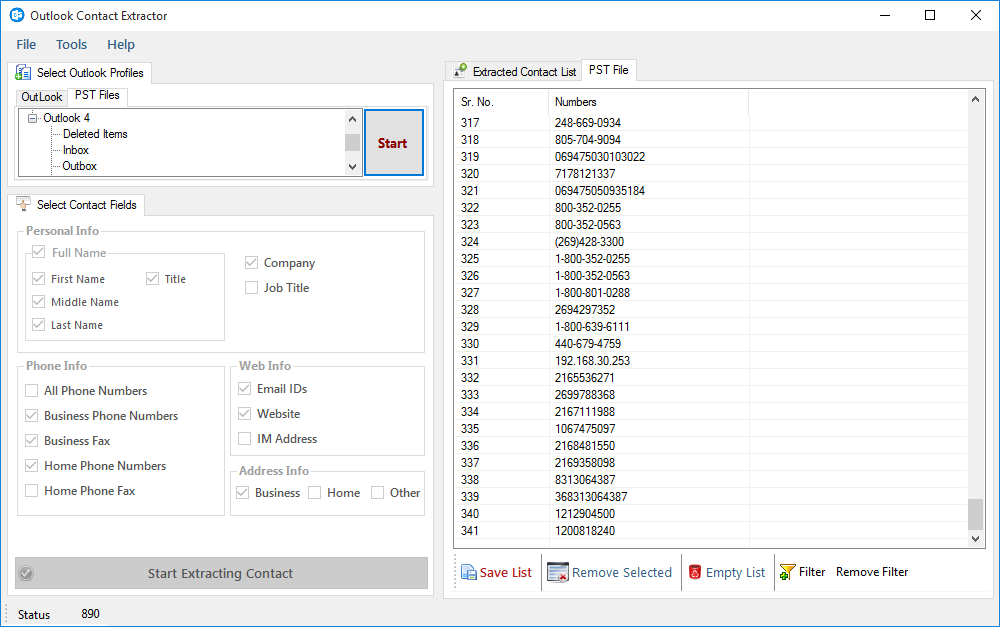 Outlook Contact Extractor Outlook Contact Extractor