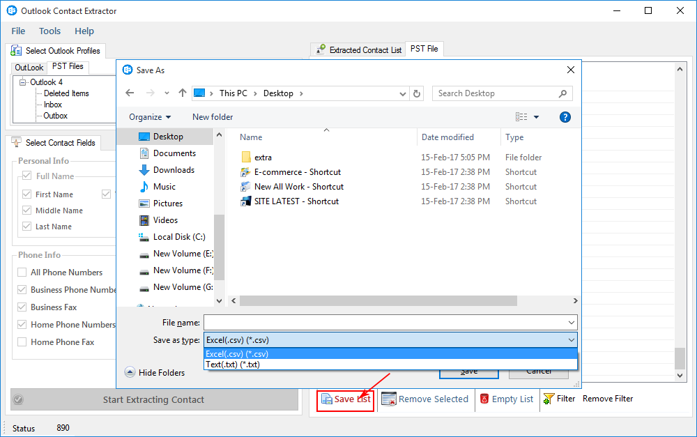 Outlook Contact Extractor Outlook Contact Extractor