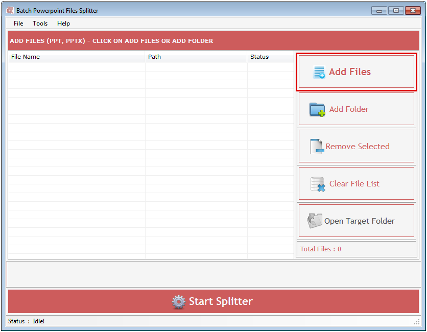 Batch PowerPoint Files Splitter