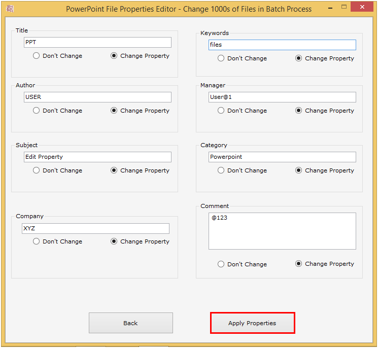 PowerPoint File Properties Editor