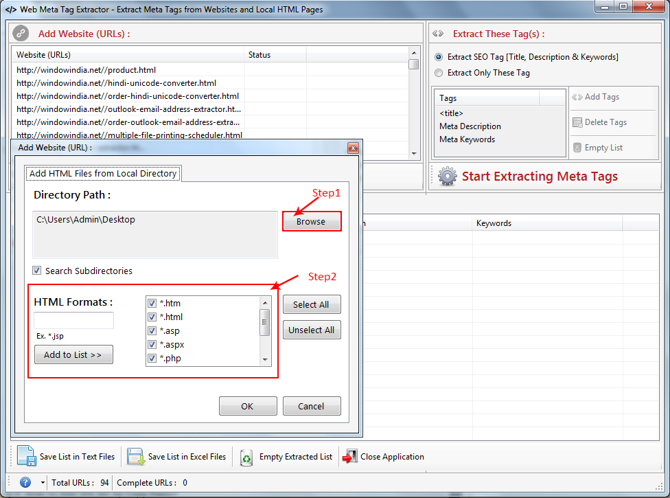 Web Meta Tag Extractor