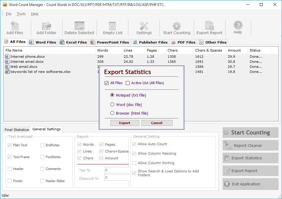 Word Count Manager