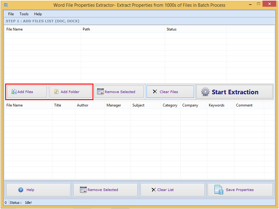 Word File Properties Extractor