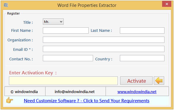 Word File Properties Extractor