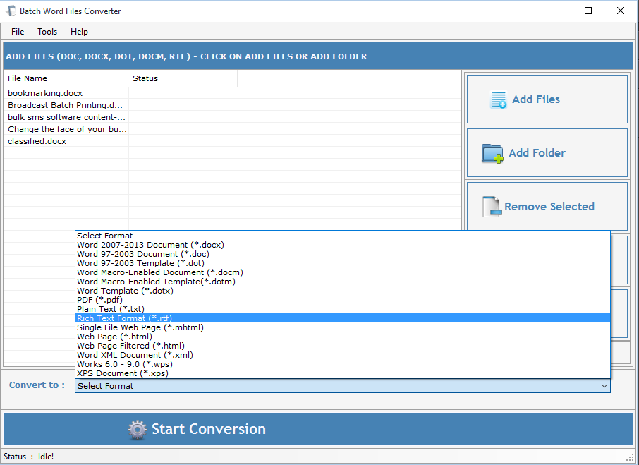 Batch Word Files Converter