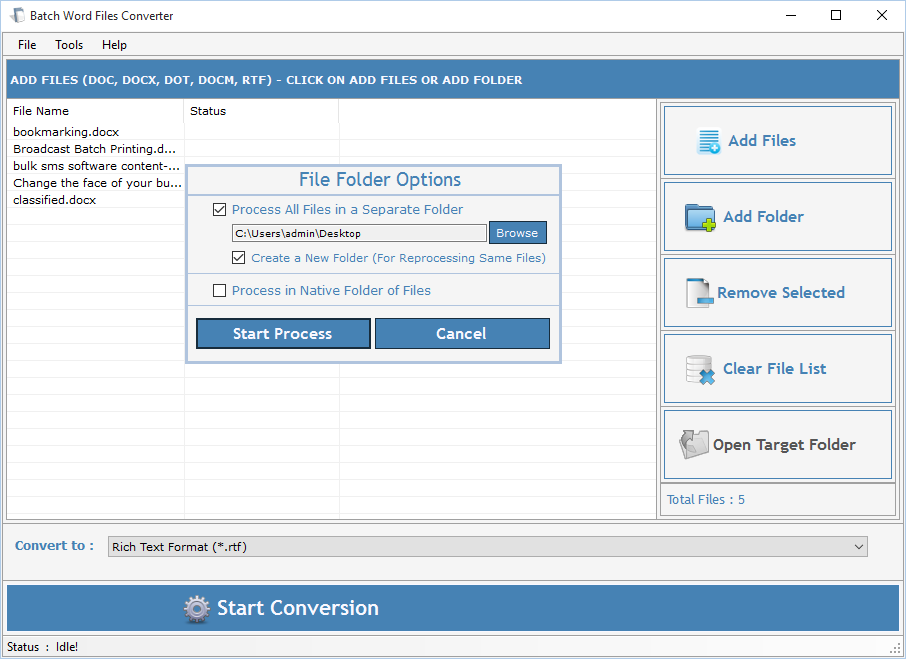 Batch Word Files Converter