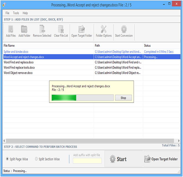 Word Files Splitter