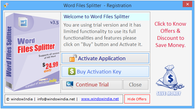 Word Files Splitter