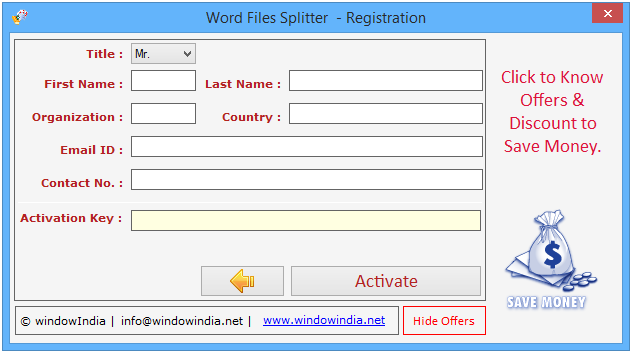 Word Files Splitter