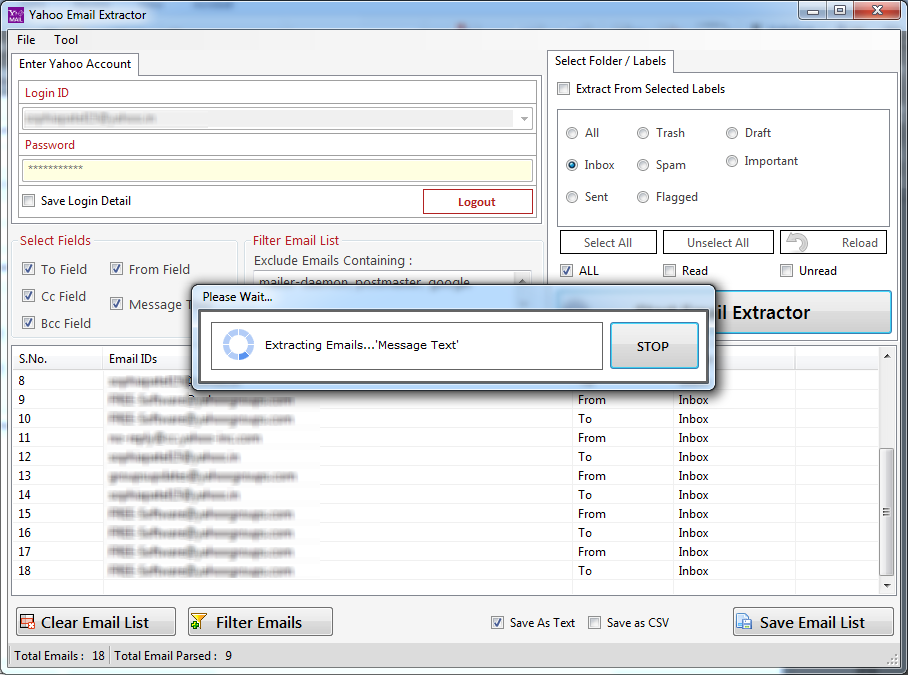Yahoo Email Extractor