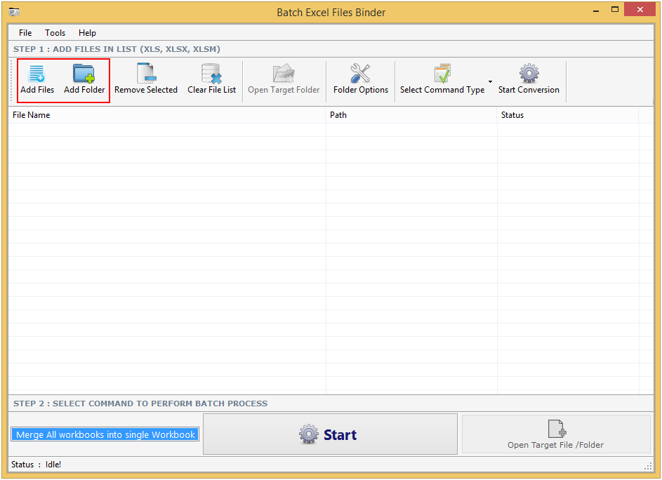 Batch Excel Files Binder