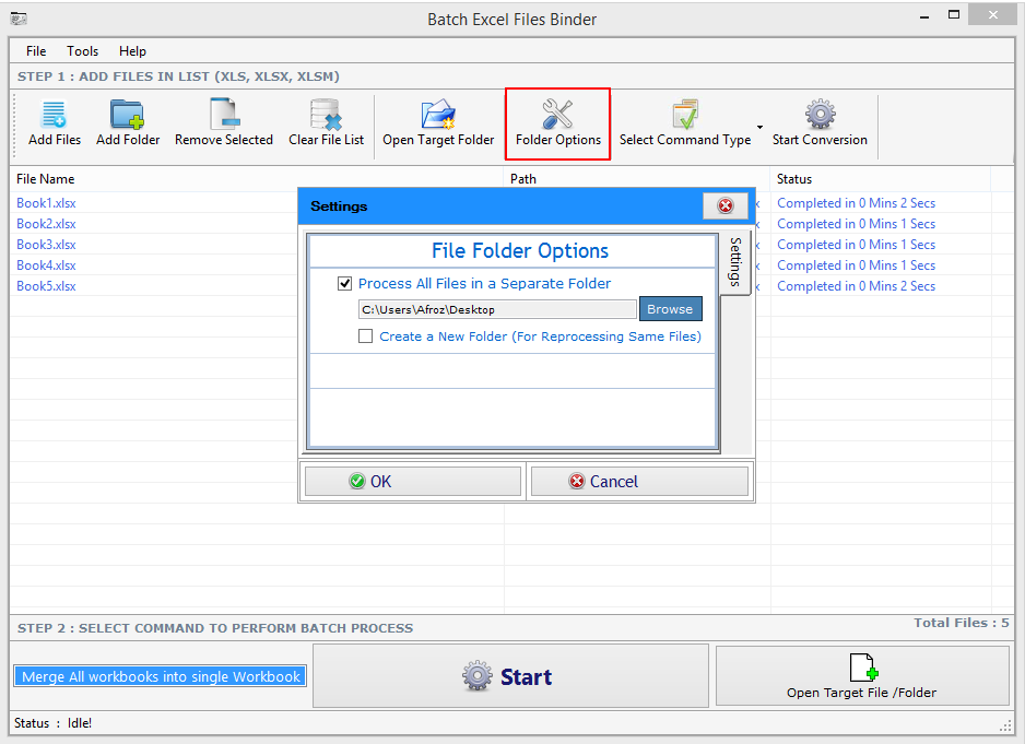 Batch Excel Files Binder