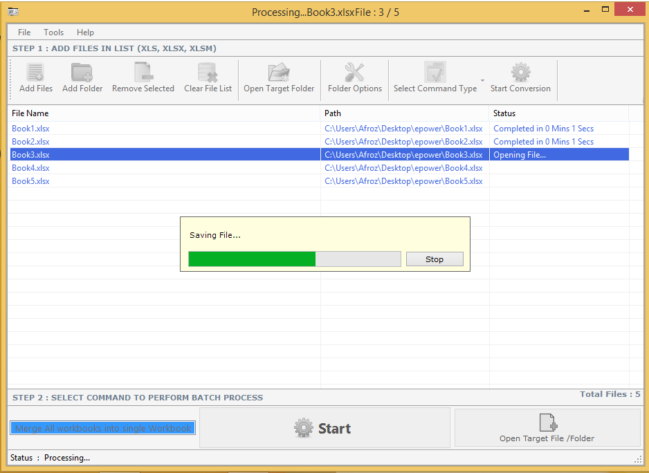 Batch Excel Files Binder