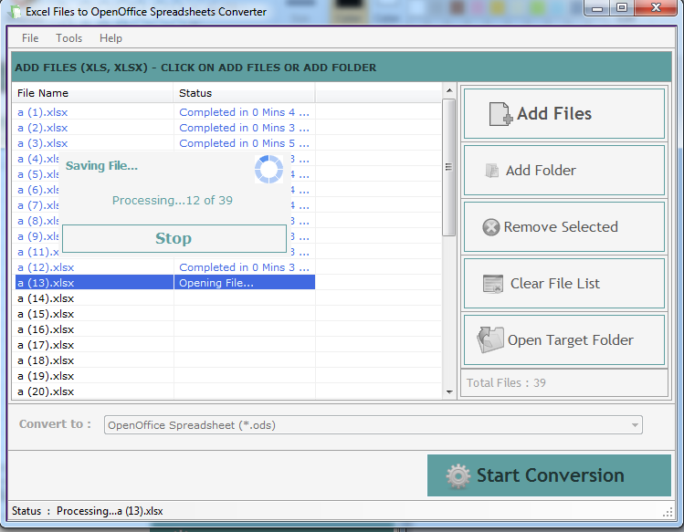 Excel Files to OpenOffice Converter
