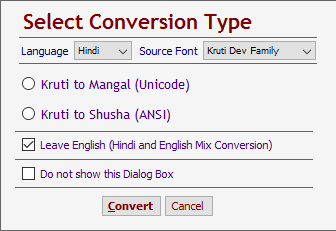 Hindi Fonts Converter and Editor