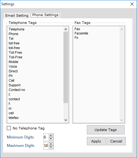 Internet phone and email extractor