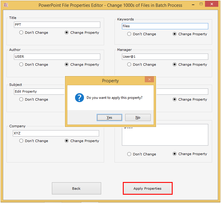 PowerPoint File Properties Editor